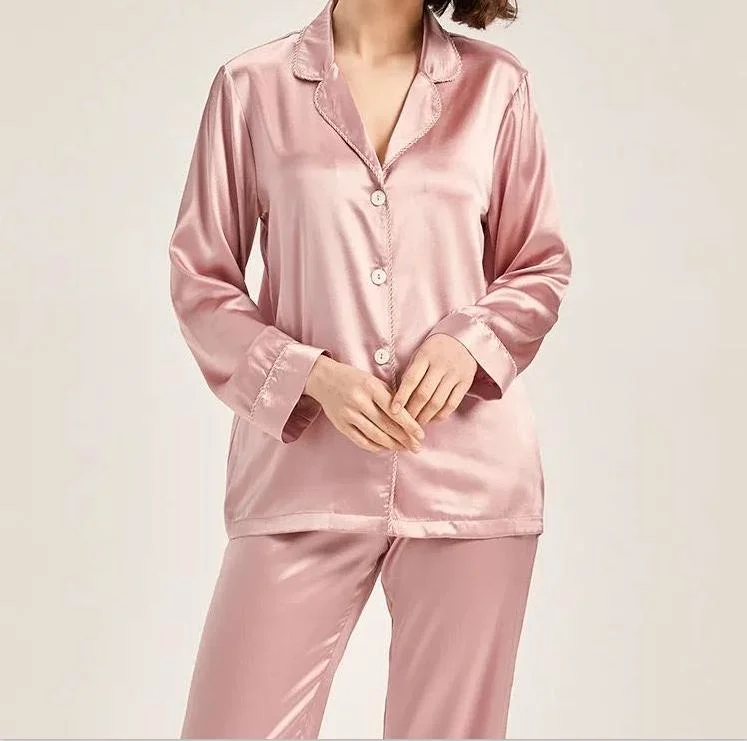 Customized 100% Silk Stain Pajamas Silk Sleepshirt Fashion Garment Apparel