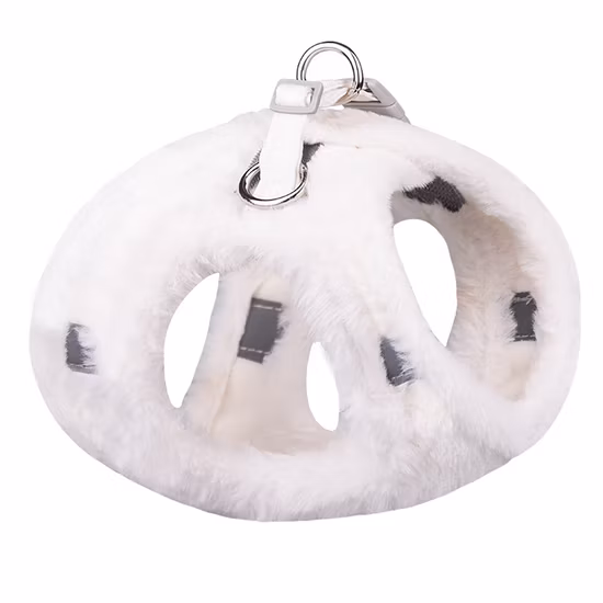 ファッション新冬暖かいぬいぐるみイミテーションウサギの毛皮ペット犬ハーネス反射効果小型犬用